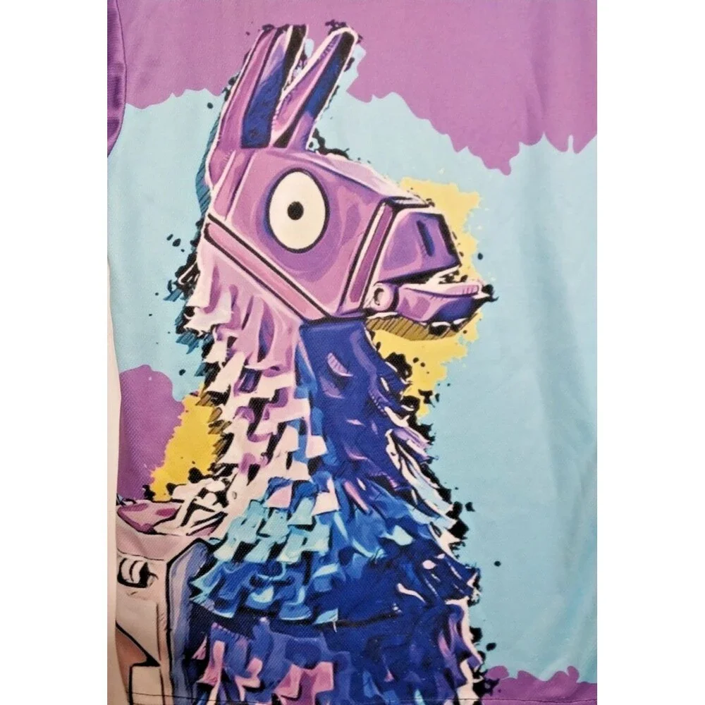 Mine Craft Boys Llama Graphic Short Sleeve T-Shirt-Size 5 XS-unisex